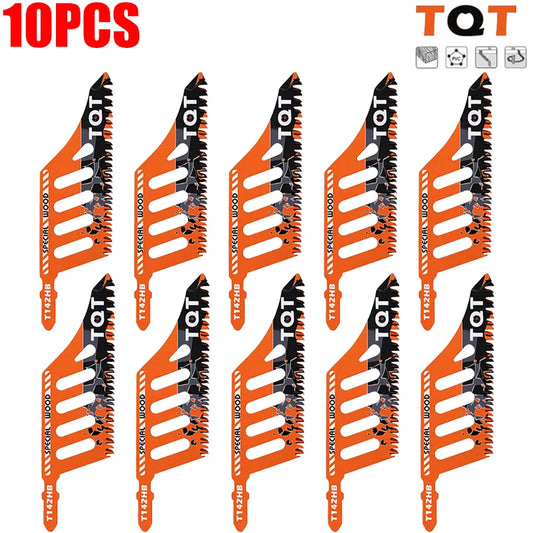 Extra Long Jigsaw Blades - Heavy Duty T-Shank Fine & Coarse Tooth Saw Blades for Wood, Aluminum & Tight Spaces