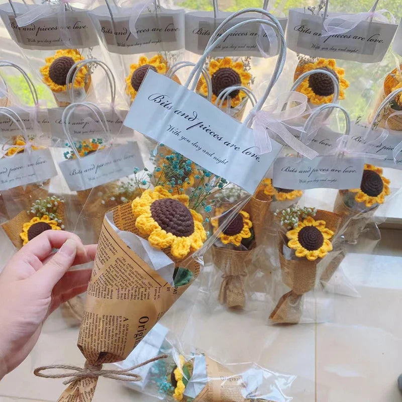 5/10PCS Transparent Flower Wrapping Bags – Gift Packaging with Handle for Weddings, Birthdays, Candy & Flower Box Decor