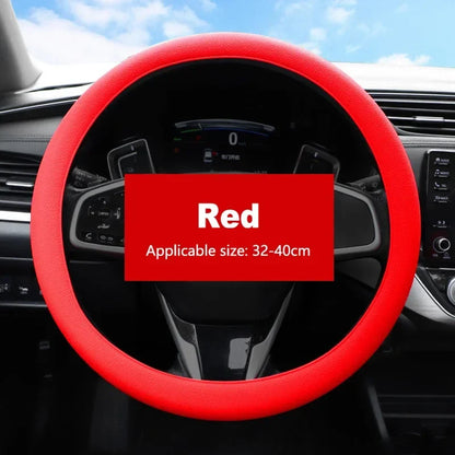 Breathable Silicone Steering Wheel Cover - Non-Slip Universal 38cm Car Wheel Protector for Summer Driving Comfort