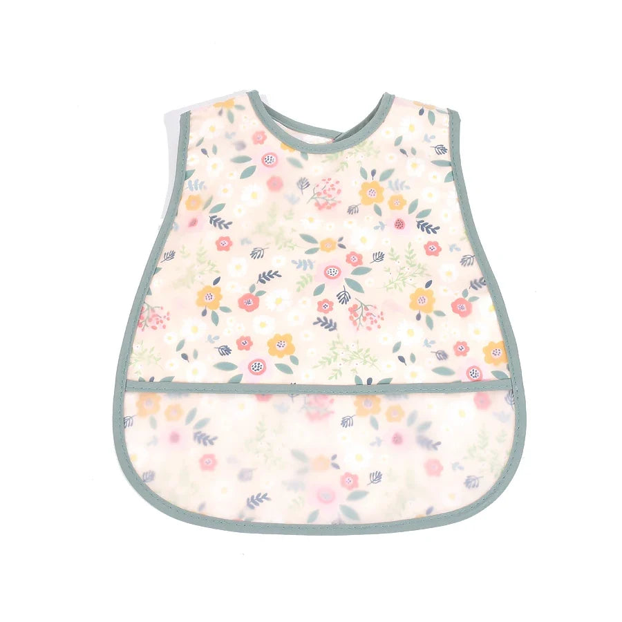Adjustable Baby Bibs - Waterproof EVA Cotton Cartoon Feeding Bibs with Burp Cloth for Boys & Girls