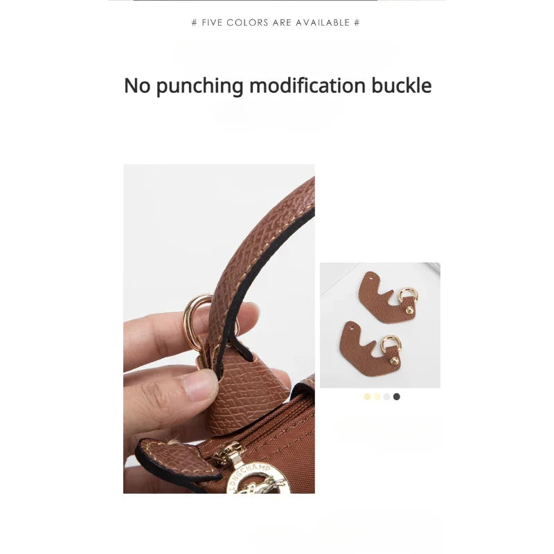 DIY Bag Transformation Set: Longchamp Leather Accessories with Punch-Free Shoulder Crossbody Straps (109-129cm)
