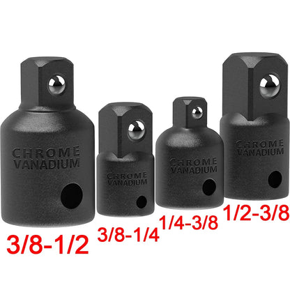 Impact Socket Adapter Set - 1/4 3/8 1/2 3/4 Inch Chrome Vanadium Steel Ratchet Reducer Extensions