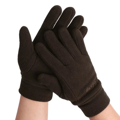 Winter Thermal Fleece Gloves - Thick Warm Windproof Full Finger Gloves for Men and Women Running Skiing Cycling Outdoor Activities