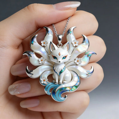 Nine-Tailed Fox Enamel Pendant - Cute Aesthetic Gift for Friends & Family