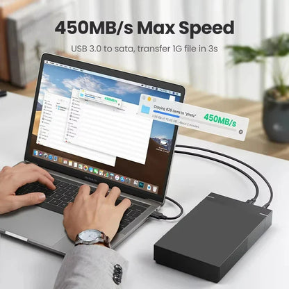 3.5" USB 3.0 to SATA HDD Enclosure — High-Speed External Hard Drive Case, Supports up to 10TB for PC & Laptop