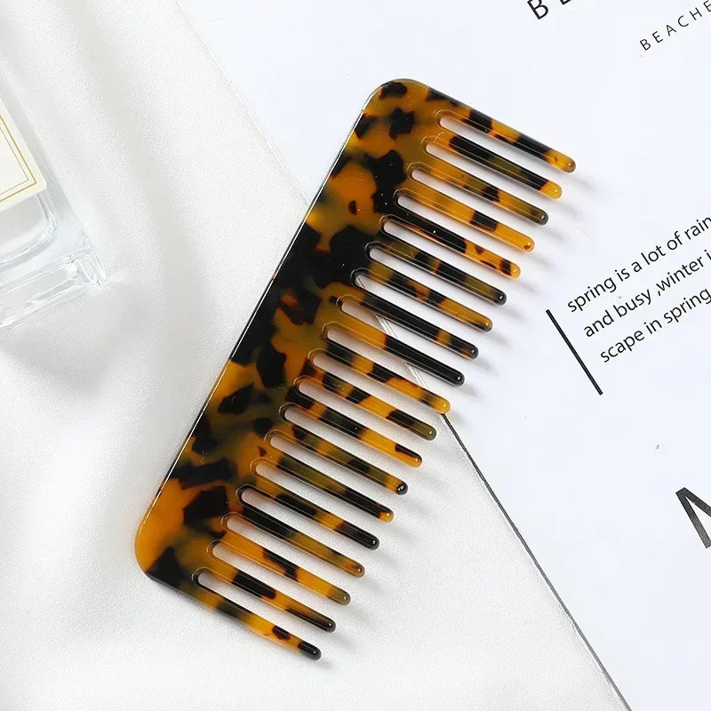 Korean Fashion Hair Comb – Wide Teeth Acetate Anti-Static Hairbrush, Colorful Massage Hair Styling Tool