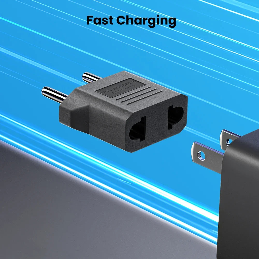 US to EU Plug Adapter - Universal Travel Power Converter for American, China & Korea Plugs 4.0/4.8mm