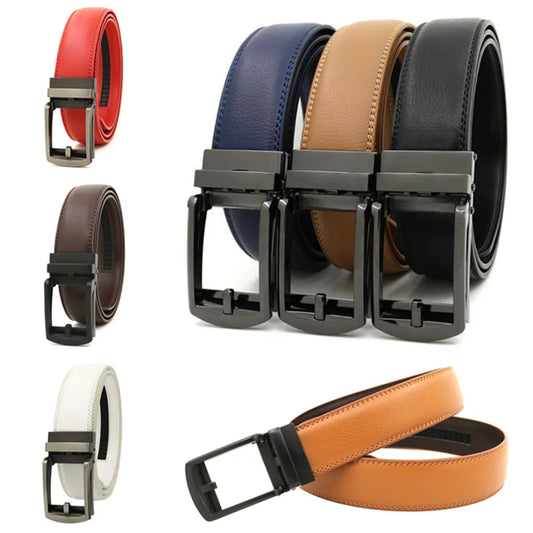 Genuine Leather Men’s Belt - Cowhide Luxury Automatic Buckle Business Casual Designer Waist Belt