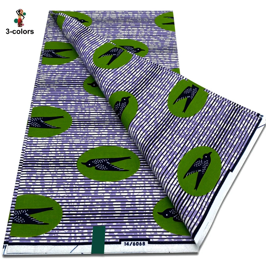 African Real Wax Print Fabric - 100% Cotton Soft Ankara Pagne Material for Dresses