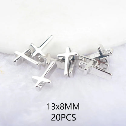 24K Champagne Gold Cross Charms - Small Brass DIY Jewelry Pendants & Craft Accessories