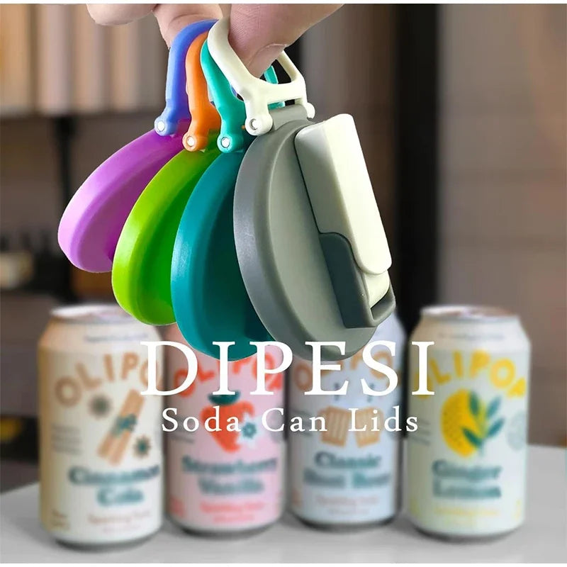 1/2pcs Portable Silicone Soda Can Lids with Straw — Reusable for Beer, Juice, and Canned Drinks