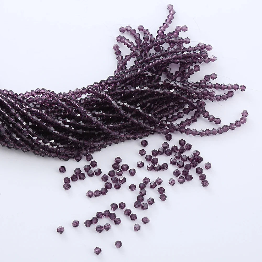 3/4mm Crystal Bicone Glass Beads - White Loose Faceted Beads for DIY Bracelets, Earrings & Jewelry Making