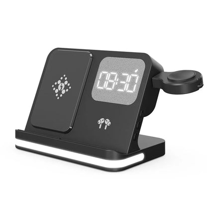 4-in-1 Wireless Charging Station - Alarm Clock Stand for Samsung Galaxy S26/S25, Galaxy Watch, Buds & Fast Charging Accessories