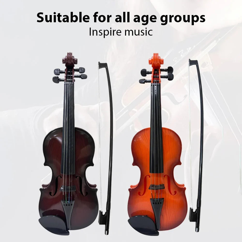 Simulated Violin Practice Kit - Beginner Musical Instrument with Exquisite Workmanship, Performance Prop & Gift Set