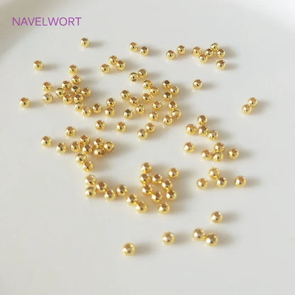 Gold Plated Spacer Beads - 2mm-6mm Round Jewelry Making Supplies for DIY Beaded Accessories