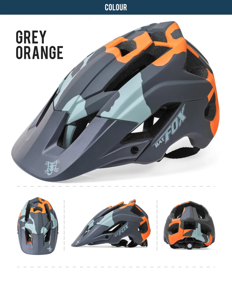 BATFOX Ultralight Bike Helmet – Molded Mountain & Road Helmet for Men, DH AM Cycling Equipment, Casco Ciclismo Bicicleta