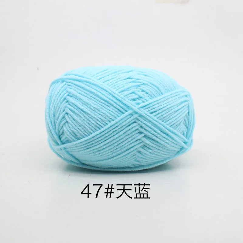 40-50g/Set 4ply Milk Cotton Knitting Yarn – Dyed Lanas for Crochet, Sweaters, Hats & Dolls, Affordable Craft Supplies