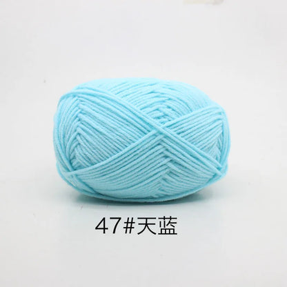 40-50g/Set 4ply Milk Cotton Knitting Yarn – Dyed Lanas for Crochet, Sweaters, Hats & Dolls, Affordable Craft Supplies