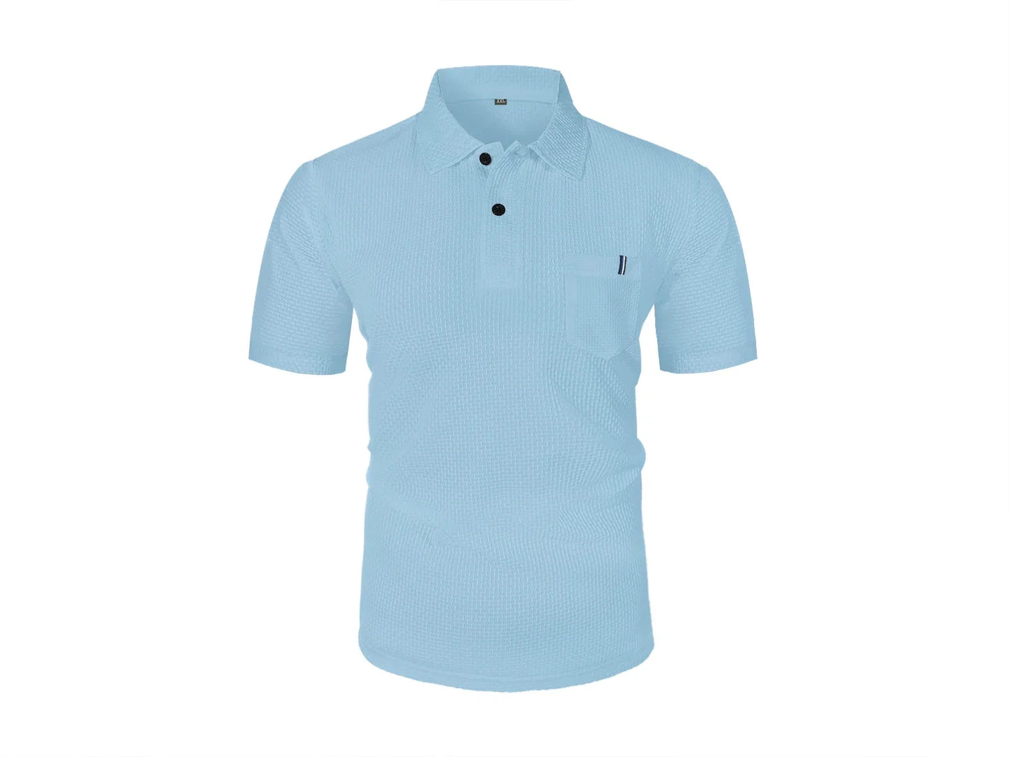 Men's Ice Silk Polo Shirt - Short Sleeve Summer Lapel Top with Pocket Design