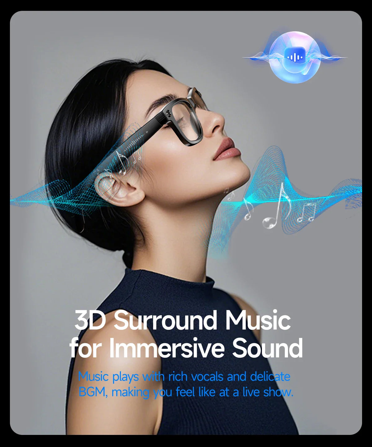 LIGE AI Smart Glasses — 8MP Camera, Video Recording, 100+ Languages Translation, Bluetooth Call & Music for Men & Women