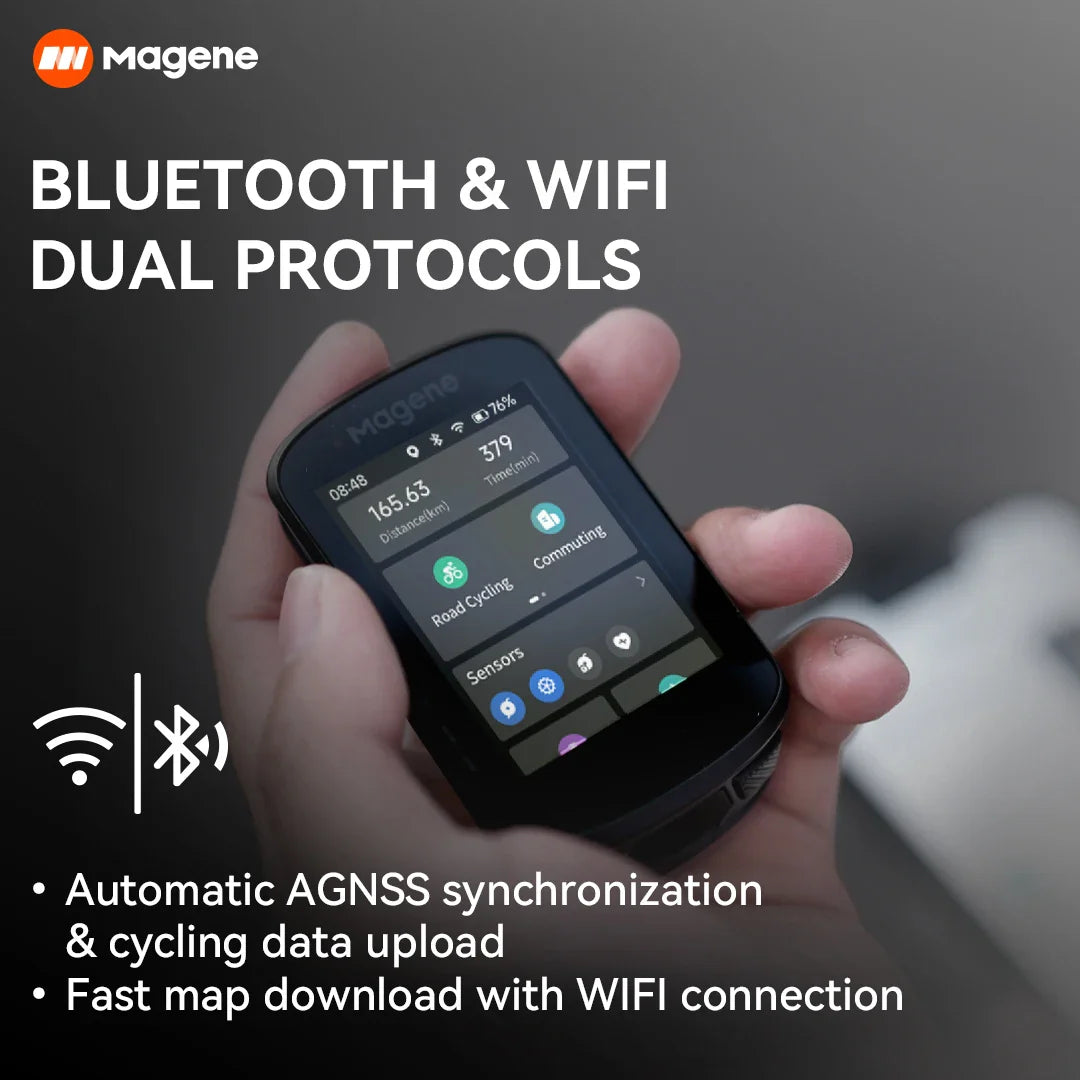 Magene C506 SE GPS Bike Computer - Navigation, WiFi, Bluetooth, Cycle Speedometer, Digital Stopwatch, 2.4 Odometer, Indoor Cycling