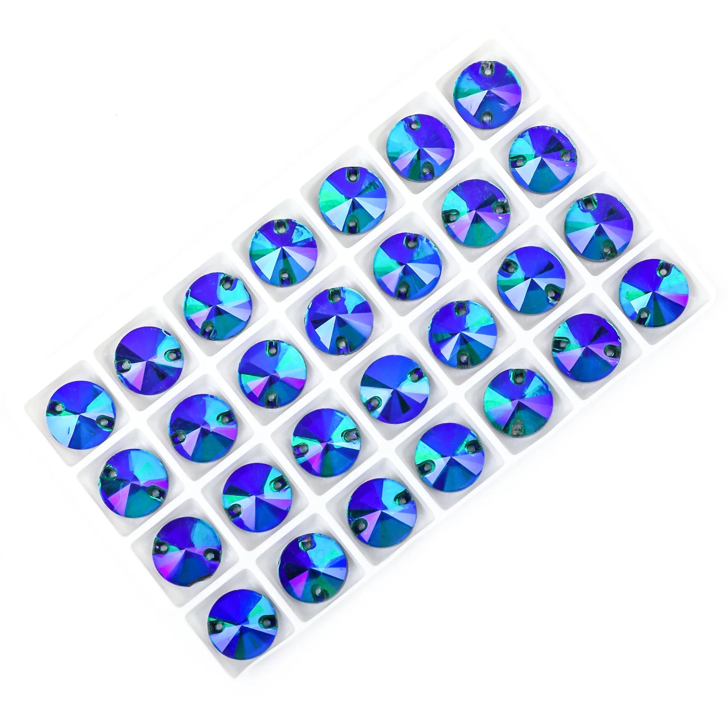 Crystal Rhinestone Flatback Beads - AB Round Shell Gems for DIY Crafts, Clothing & Wedding Decoration