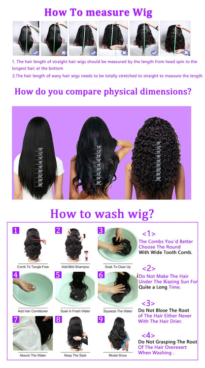 13x6 HD Lace Front Wig – Dark Brown Body Wave Human Hair Wig, 36 Inch Pre-Plucked Brazilian Chocolate Brown Lace Frontal Wig