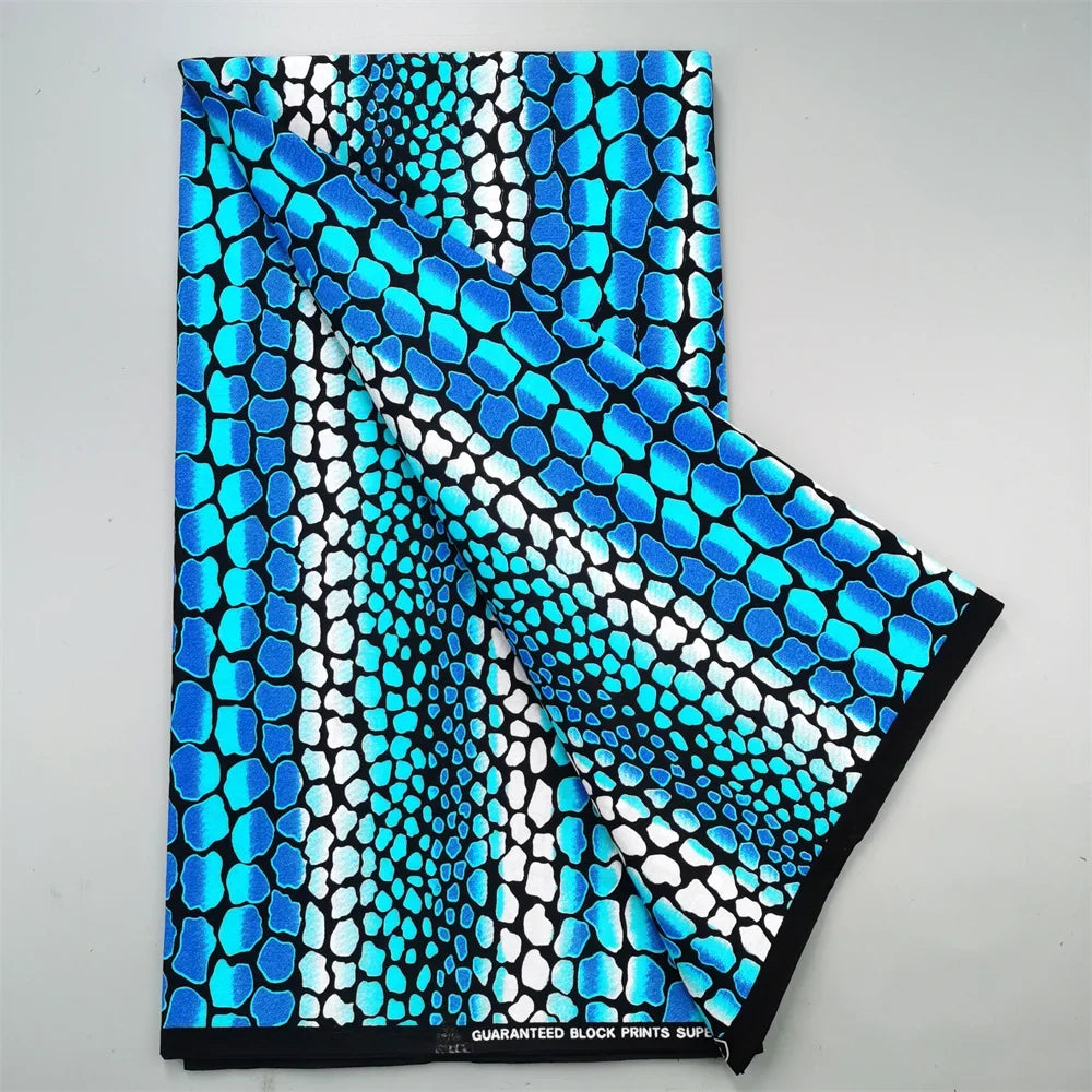 African Real Wax Ankara Fabric - 100% Cotton 6 Yards Nigerian Print Party Dress Sewing Material