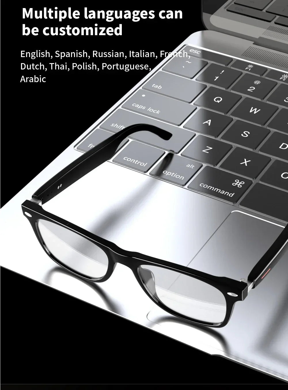 Hiwego Smart Glasses – Blue Light Filtering Polarized Lenses with Audio, Built-in Mic, Speakers, Touch & Voice Assistant for Music