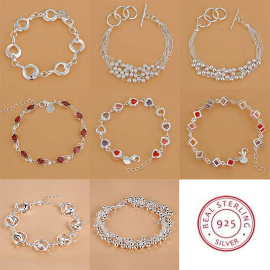 925 Sterling Silver Bead Bracelet – High-Quality Romantic Chain for Women, Fashion Jewelry Gift for Engagement, Party & Wedding