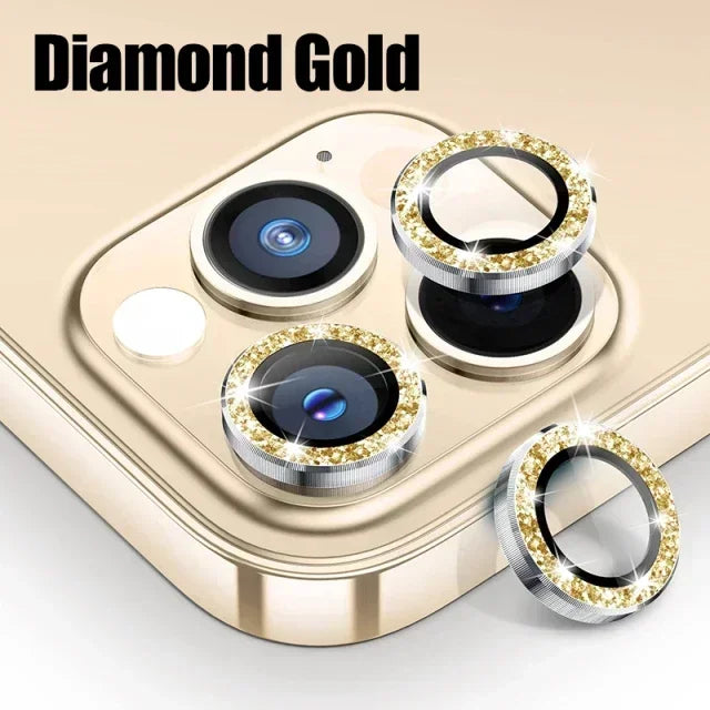3PCS Metal Camera Lens Protector - Tempered Glass Cover for iPhone 11 12 13 14 15 Pro Max & Plus