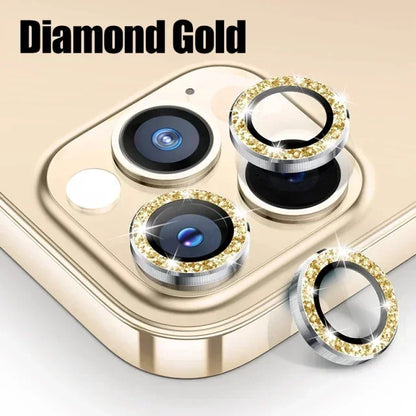 3PCS Metal Camera Lens Protector - Tempered Glass Cover for iPhone 11 12 13 14 15 Pro Max & Plus