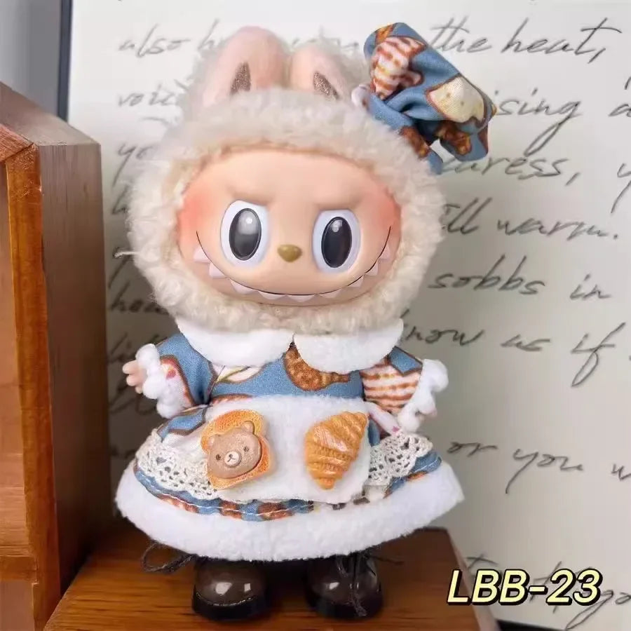 17cm Labubu V1–V2 Trendy Doll Clothes & Accessories – Idol Outfit for Kids Gift
