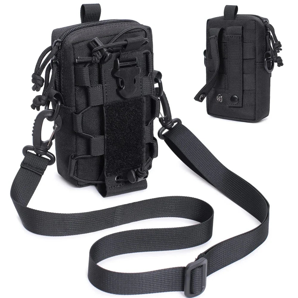 Molle EDC Pouch – Water Bottle & Canteen Carrier, Outdoor Sports Phone Holder, Camping & Hiking Waist Bag