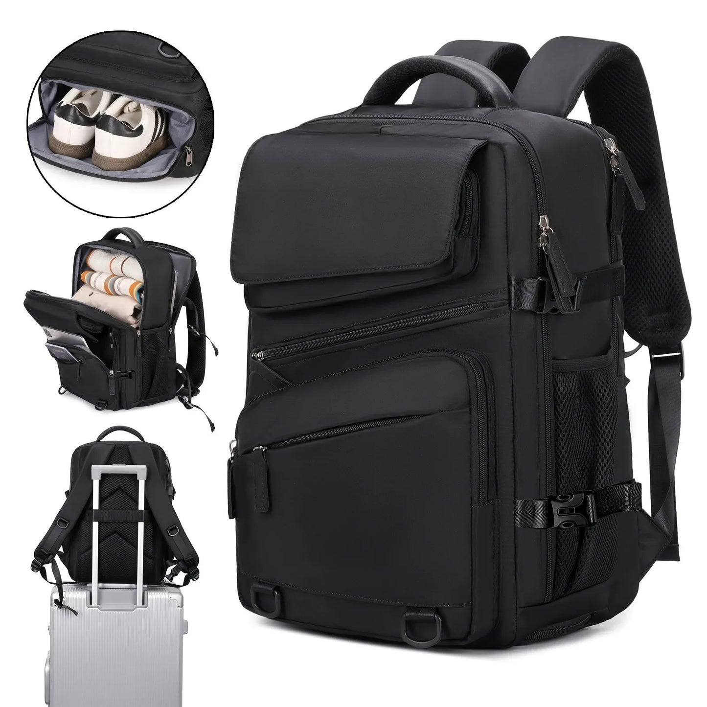 Expandable Business Laptop Backpack - Large Capacity Travel & Computer Bag for Men and Women