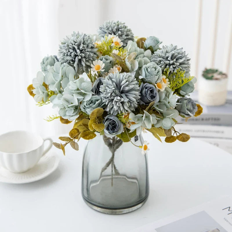 7-Piece Chamomile Faux Flower Arrangement — Flowerpot Ornament & Wedding Accessory