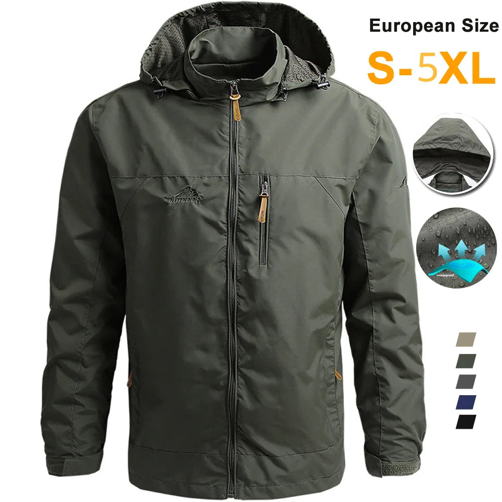 Tactical Windbreaker Jacket for Men - Waterproof Outdoor Hooded Coat | Sports & Military Field Climbing Thin Outwear | European Sizes S-5XL