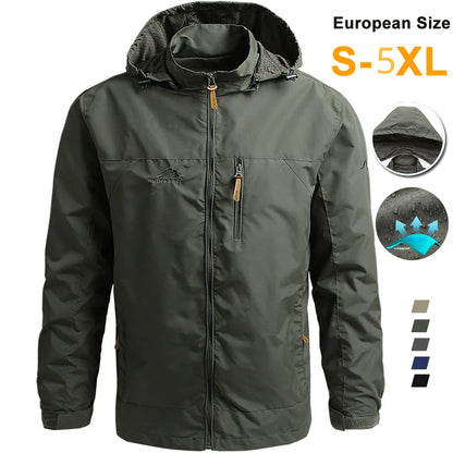 Tactical Windbreaker Jacket for Men - Waterproof Outdoor Hooded Coat | Sports & Military Field Climbing Thin Outwear | European Sizes S-5XL