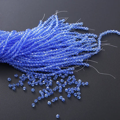 3/4mm Crystal Bicone Glass Beads - White Loose Faceted Beads for DIY Bracelets, Earrings & Jewelry Making