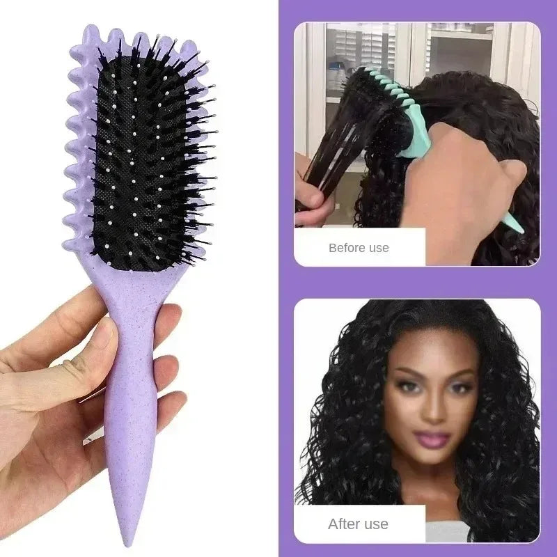 Curly Hair Styling Brush - Tangle-Free Curl Shaping Comb for Men & Women
