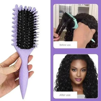 Curly Hair Styling Brush - Tangle-Free Curl Shaping Comb for Men & Women
