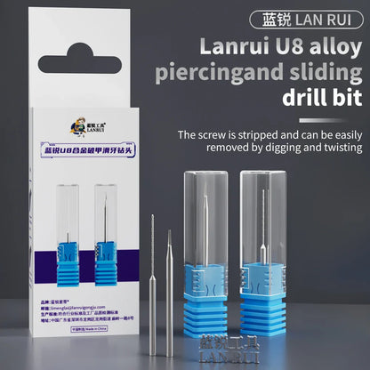 Lanrui U8 2.35mm Alloy Screw Extractor Drill Bit – Stripped Phone PCB Motherboard Screw Removal Repair Tool Kit