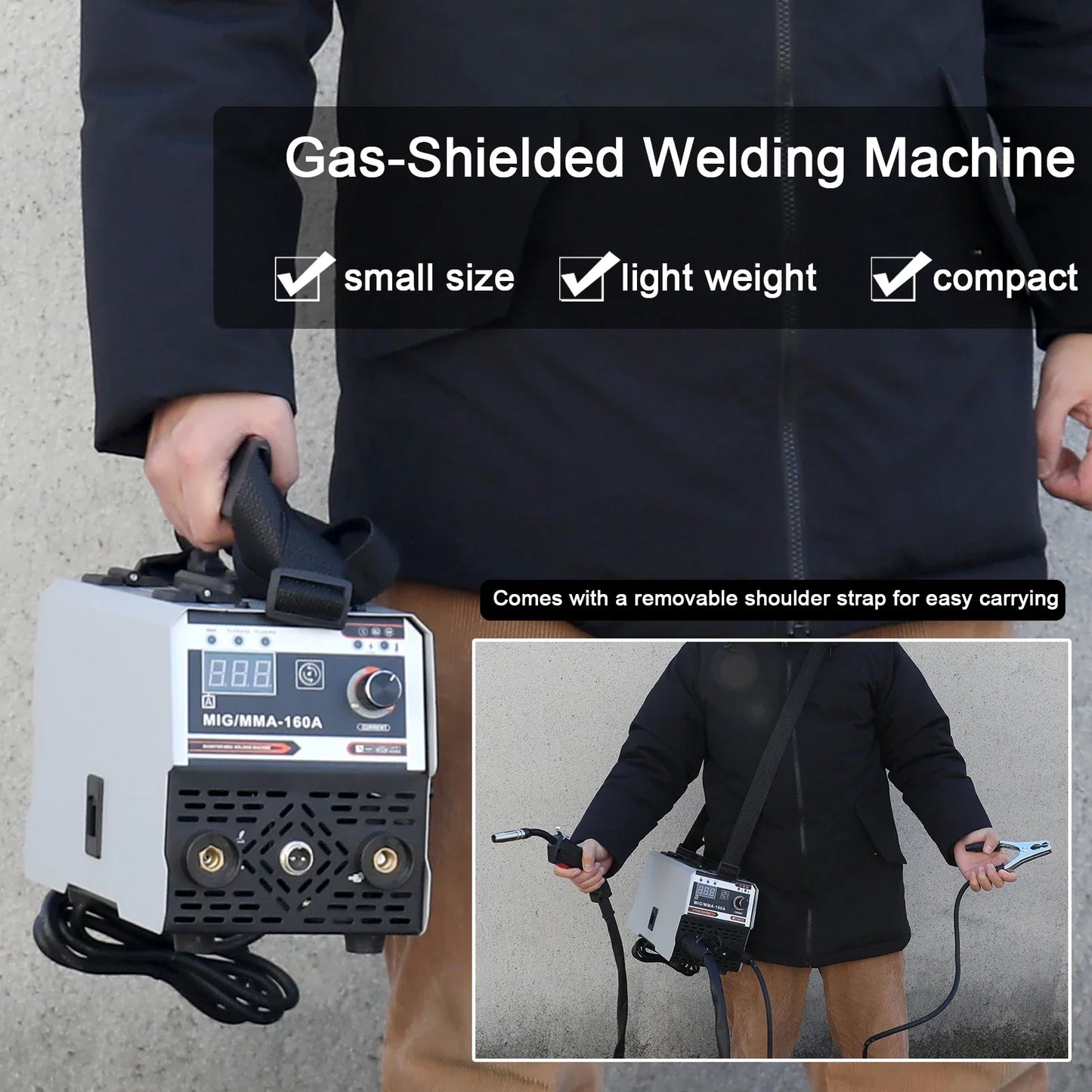 120A 2-in-1 MIG MMA Welder - Portable IGBT Inverter Gasless CO2 Welding Machine