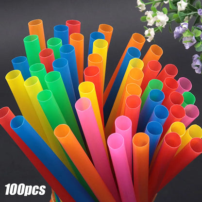 100pcs Thick Milkshake Straws - 210x11mm Boba Tea Smoothie Straws for Drinks, Cafes & Bar Beverage Accessories