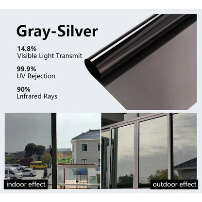 40-90CM Window Privacy Tint Film – Anti-Glare One-Way Mirror UV Vinyl Screen for Home