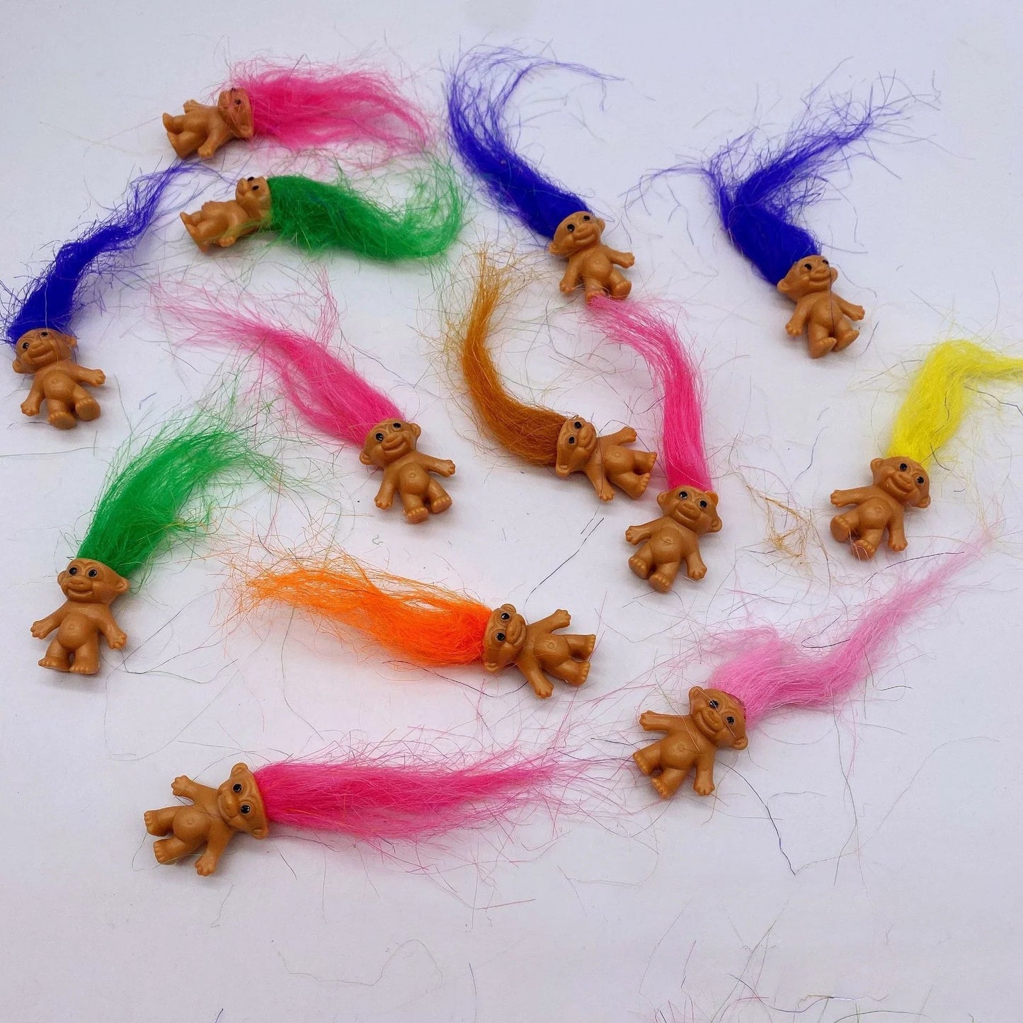 Vintage Troll Doll Figures - Colorful Cute Lucky Trolls Collection, Party Favors & Christmas Halloween Decor
