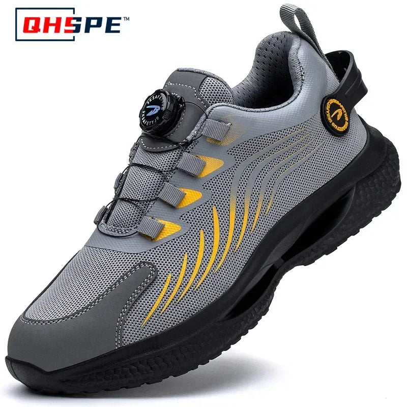 Rotating Button Safety Shoes for Men – Anti-Smash, Anti-Puncture Work & Security Protective Boots, Fashion Sport Design