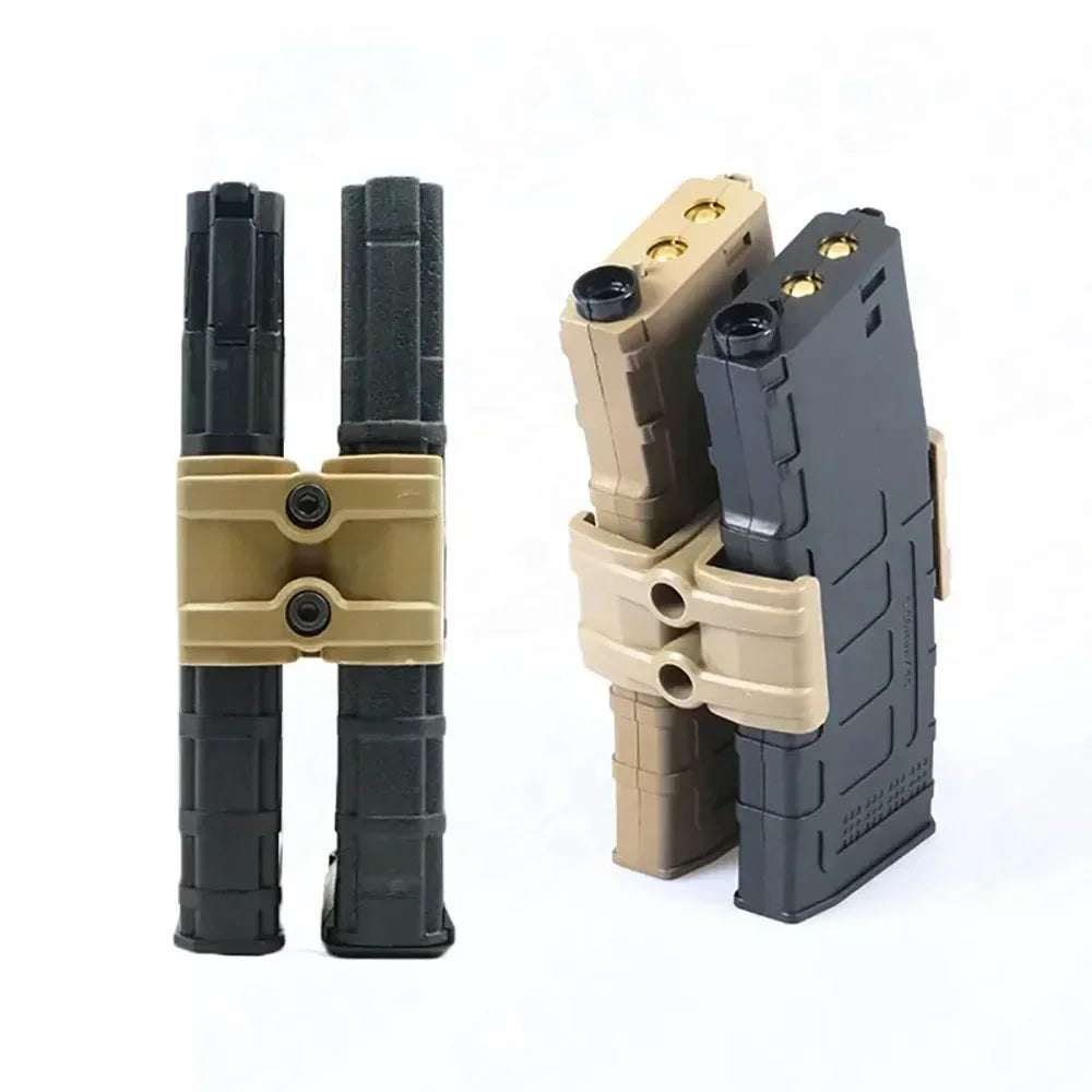 Tactical Magazine Clip Holder - Dual Parallel Mag Link Accessory for AK AR15 M4 Airsoft