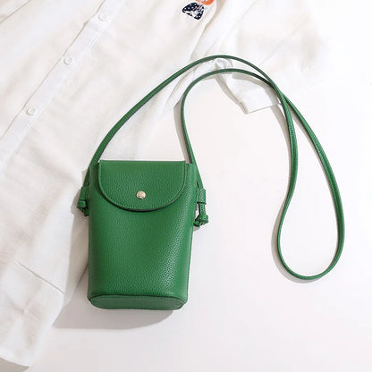 PU Leather Phone Crossbody Bag - Women’s Small Flap Shoulder Purse with Hasp Wallet for Daily Travel & Outdoor Use