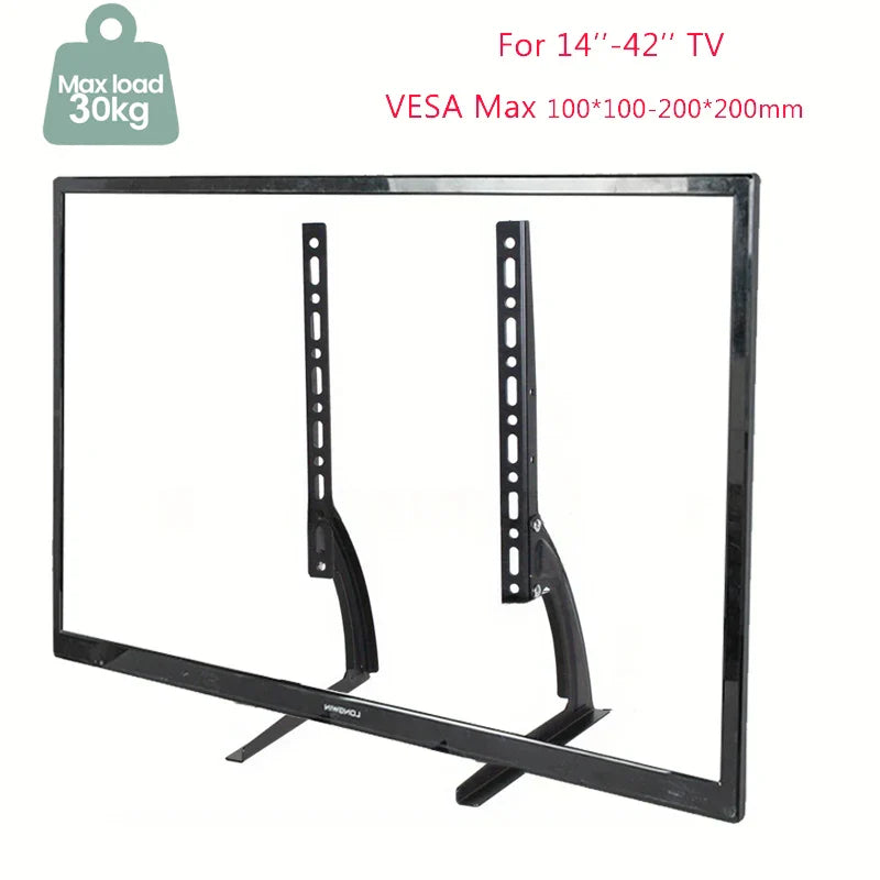 BEISHI Universal TV Stand for 14-42 Inch LCD/LED/OLED Flat & Curved Screens – Tabletop Pedestal Mount Bracket